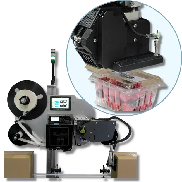 Fully Automatic Label Printing with no compressed air For Food Industry