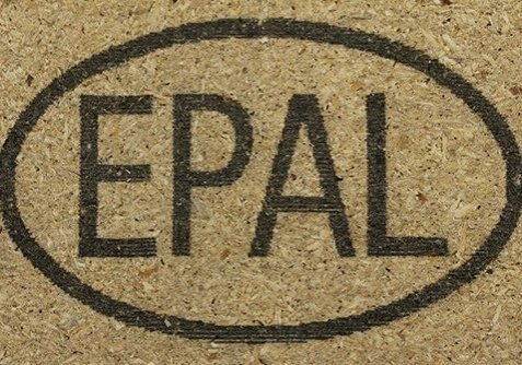 An image of an EPAL Logo marked with a large character inkjet printer showing the high-resolution print