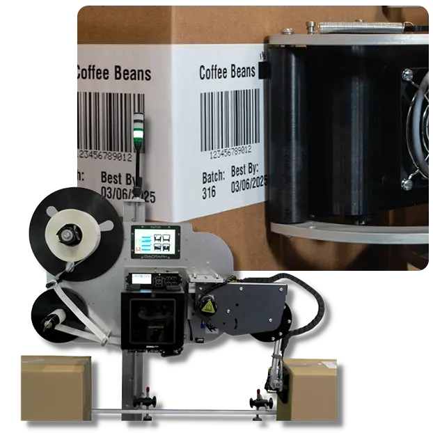 Fully Automatic Label Printing with no compressed air For Logistics Industry