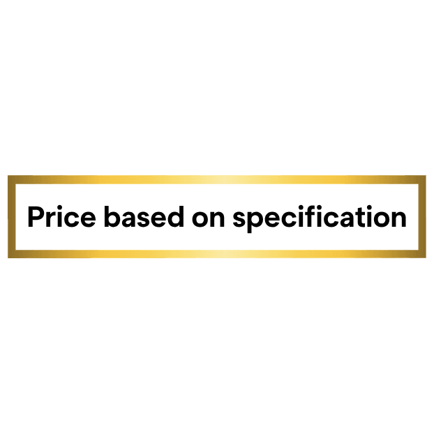 A pricing sticker for the robotic automated palletiser which says priced based on specification